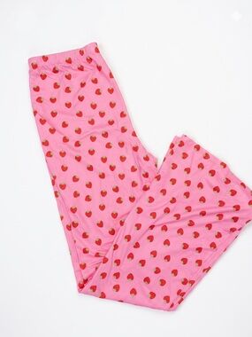 Pink Flared Strawberry Pants